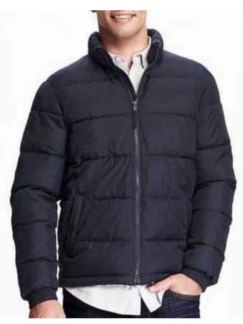Old Navy Men's Dark Navy Quilted Puffer Jacket
